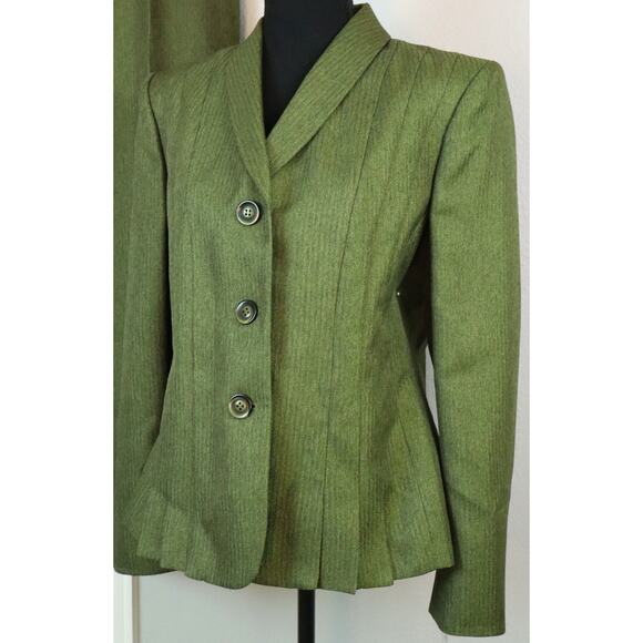 NWT Le Suit Green Pant Suit Bootcut Wide Leg Corporate Business Work 12 Y2K - Picture 9 of 10